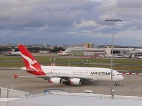 Qantas A380 at Sydney Kingsford Smith Airport