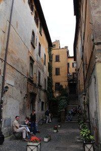 Trattoria and laneways in Rome