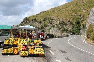 Fruit stall along the Amalfi Coast road