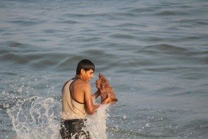 Ganesh Chaturthi at Marina Beach last year