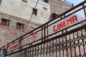 The derelict gates of the Tarannum Cinema