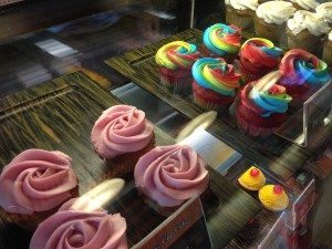 Sweet Affairs' Rose and Rainbow cupcakes