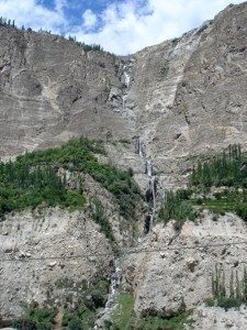 Cascades from the Karakoram Range near the Hunza Valley