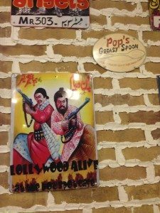 Posters and kitsch memorabilia on the walls of The Hot Spot