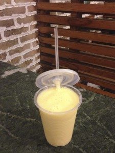 Deliciously cool and frothy mango lassi at The Hot Spot
