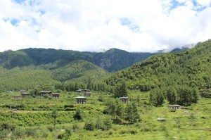 Bhutanese countryside in the Paro Valley