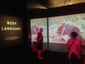 Visitors to Spectacle at ACMI are greeted by a video wall