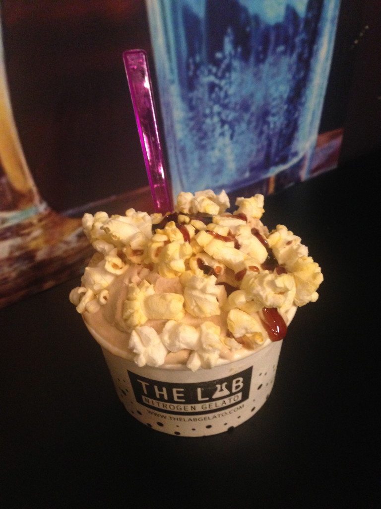 Salted Caramel Gelato with Popcorn at The Lab