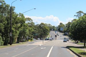 The current end of the M1 on Pennant Hills Road at Wahroonga/Normanhurst