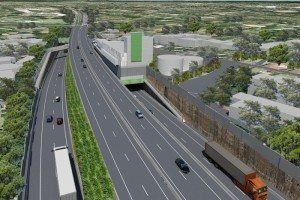 An artist's impression of the NorthConnex interchange with the M1 at Wahroonga near Edgeworth David Avenue (Image: NorthConnex)