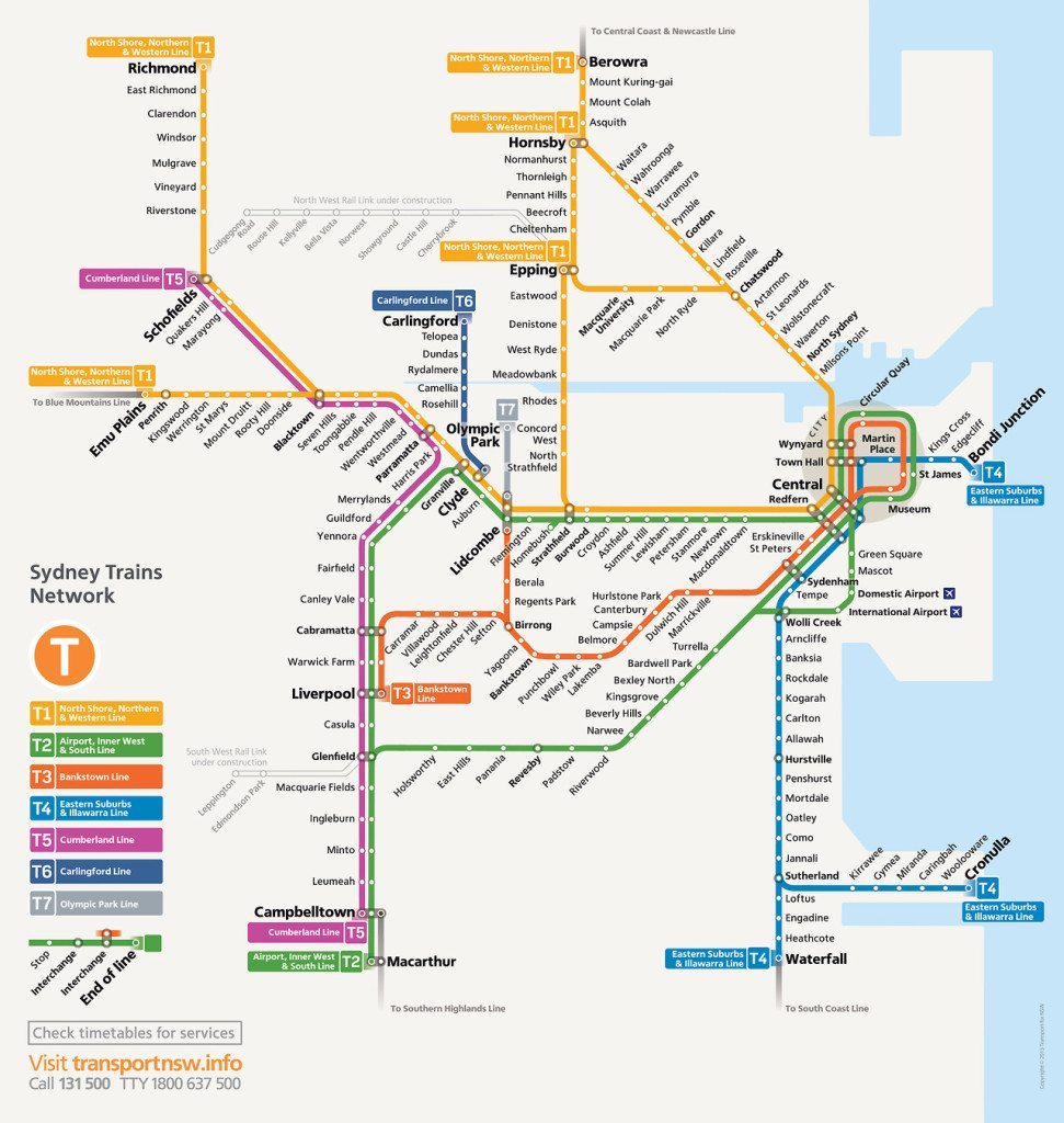 Sydney's current rail network map, reflecting the changes made during a costly 10-year rationalisation program (Image: Sydney Trains)