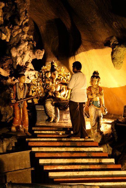 Praying at the Batu Caves