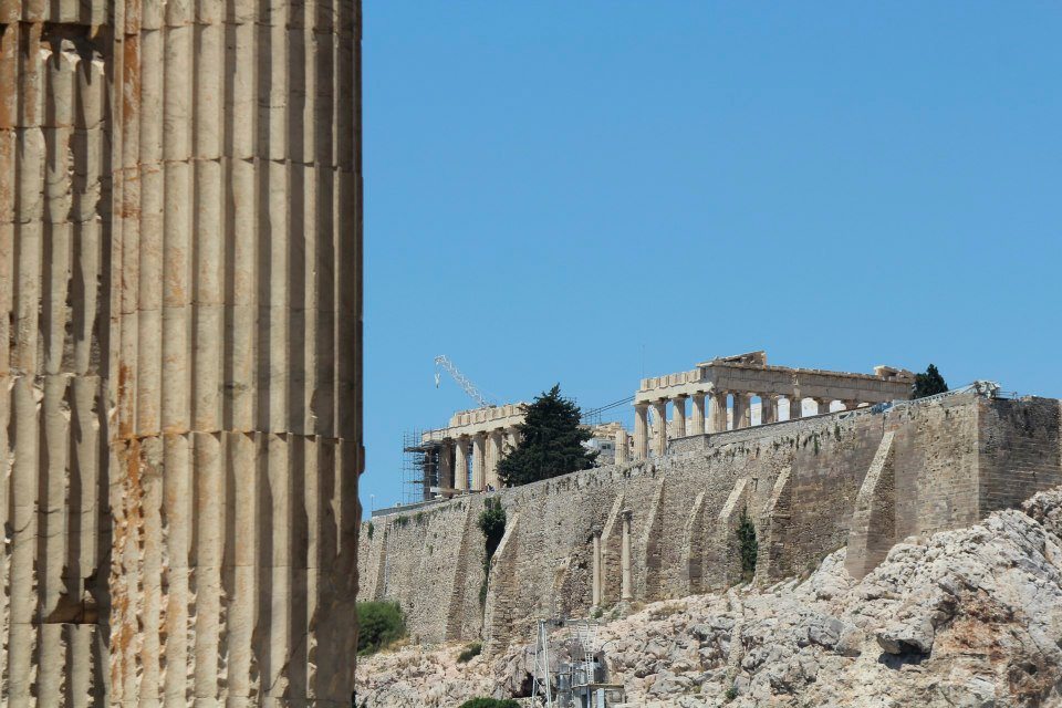 The Parthenon and Acropolis seen from the Temple of Olympian Zeus