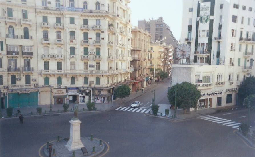 A surprisingly empty downtown Cairo, very early one morning.