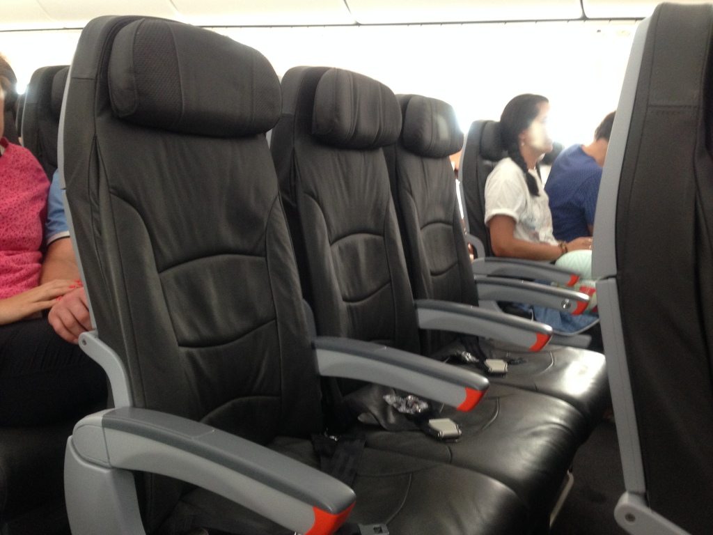 Jetstar's standard leather seats in economy class