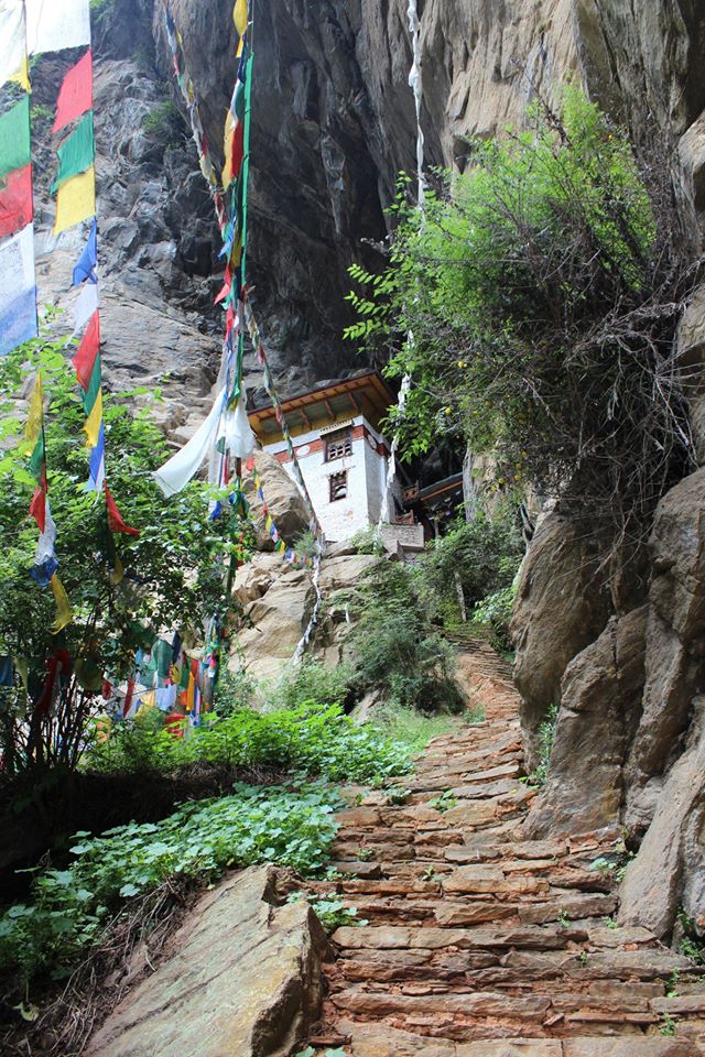 Steps to Singye Pelphu Lhakhang (Snow Lion Cave Meditation Retreat) near Taktshang Goemba (Tiger's Nest Monastery)