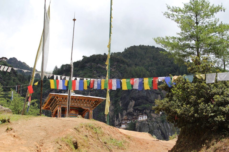 Taktshang Goemba (Tiger's Nest Monastery) and prayer wheels