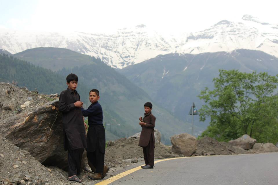 Local children on the road near Kaghan