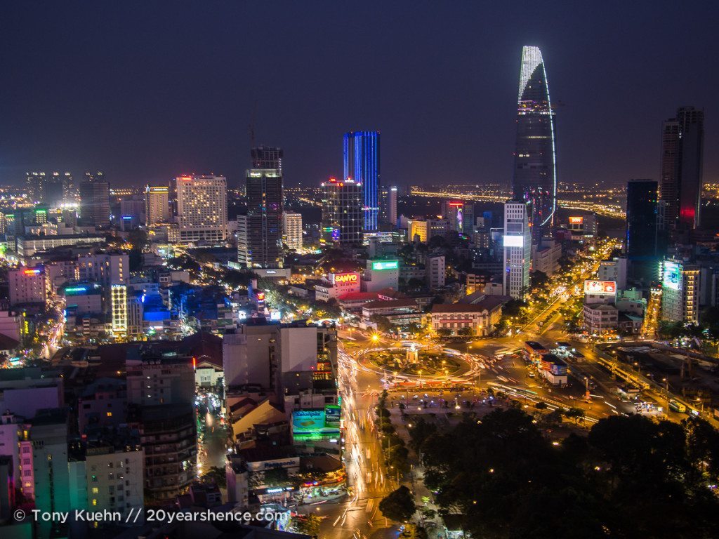 HCMC Skyline from Sky Bar at Night