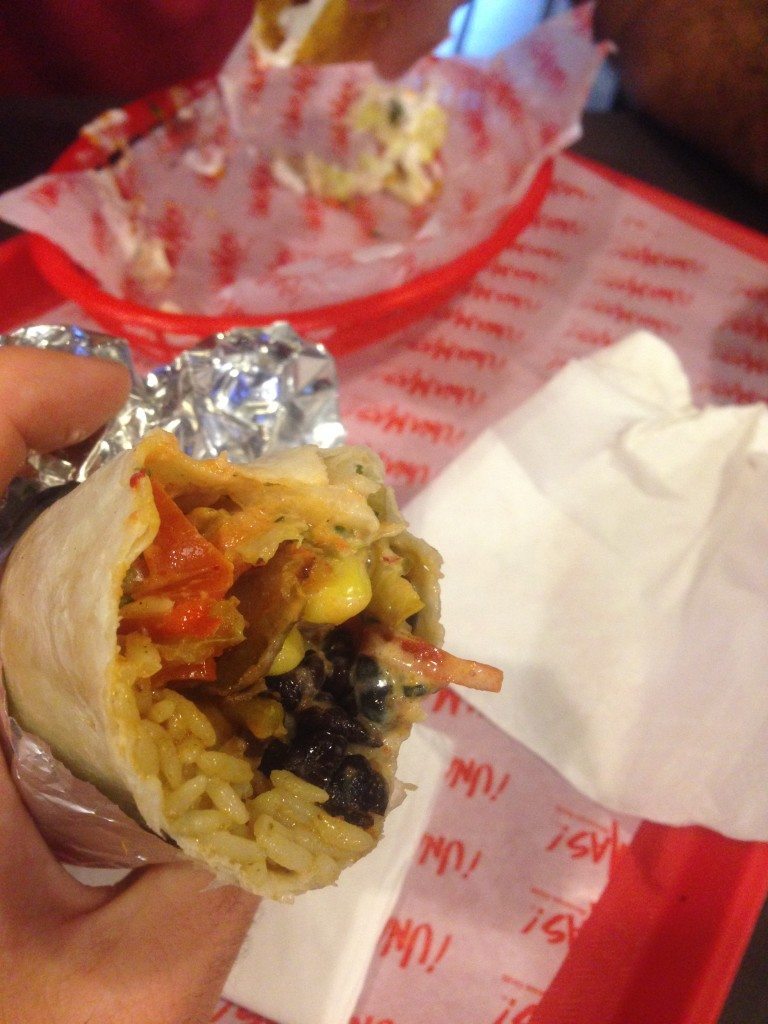 India meets Mexico - a vegetarian burrito at ¡Una Mas!