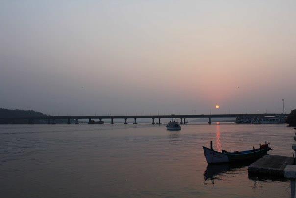 Sunrise over the Mandovi Estuary, Panaji