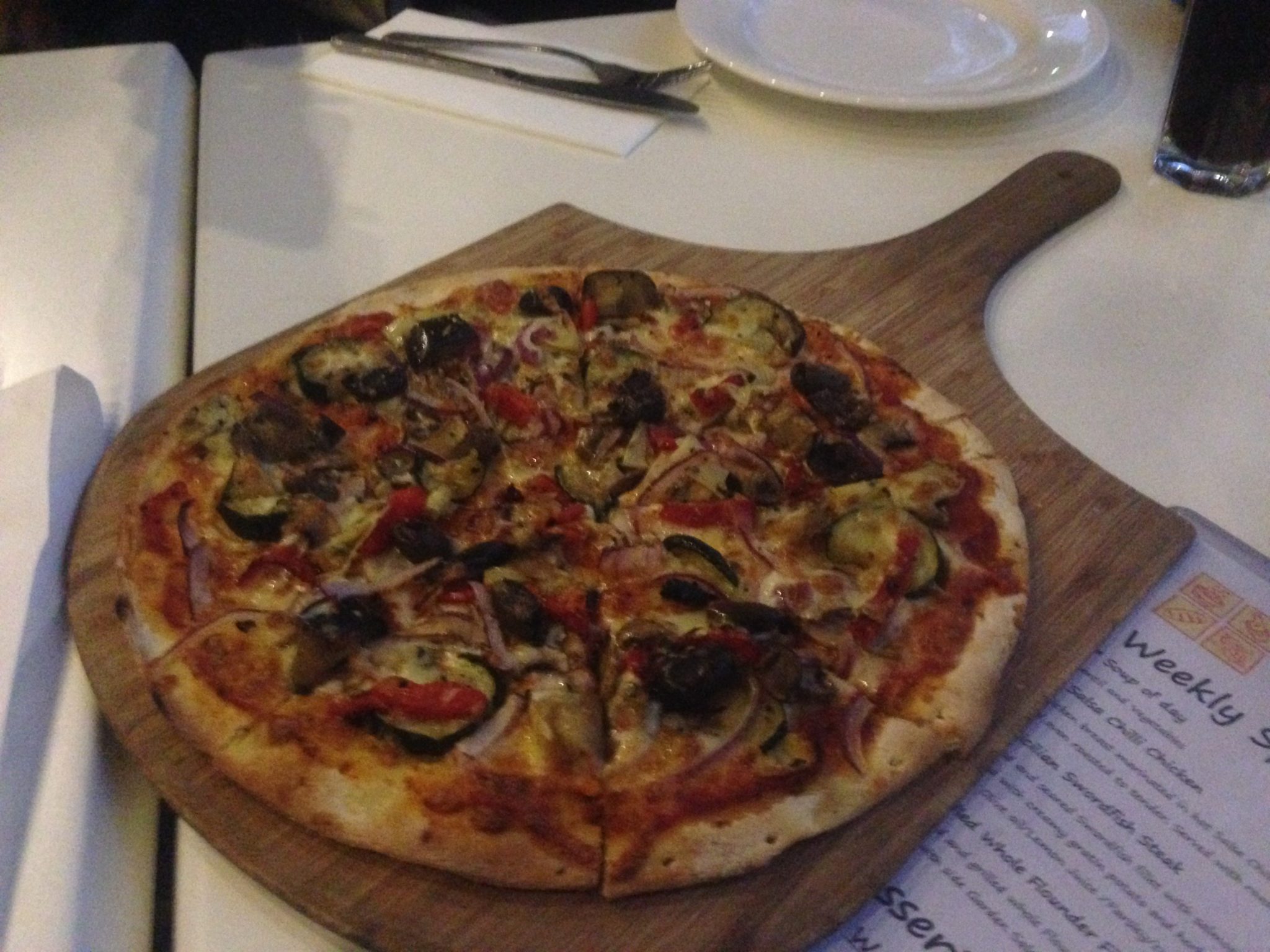 Vegetarian Pizza at Villa Romana