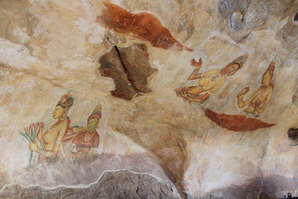 Frescoes on Sigiriya's Lion Rock