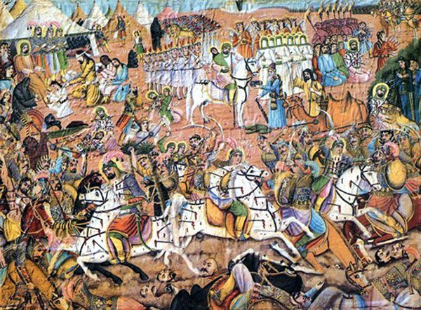 Scene of the Battle of Karbala by Mohammad Modabber (Image: Wikimedia Commons)