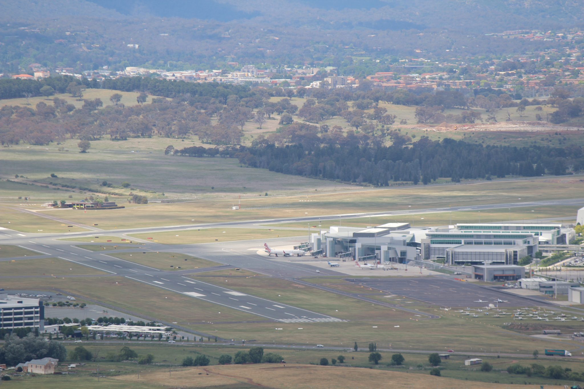 Canberra airport from Mount Ainslie
