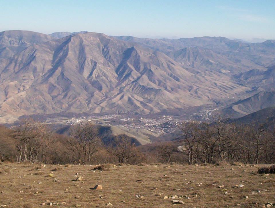Gale Daresi village, seen from the Babak Fort mountain, near Kaleybar