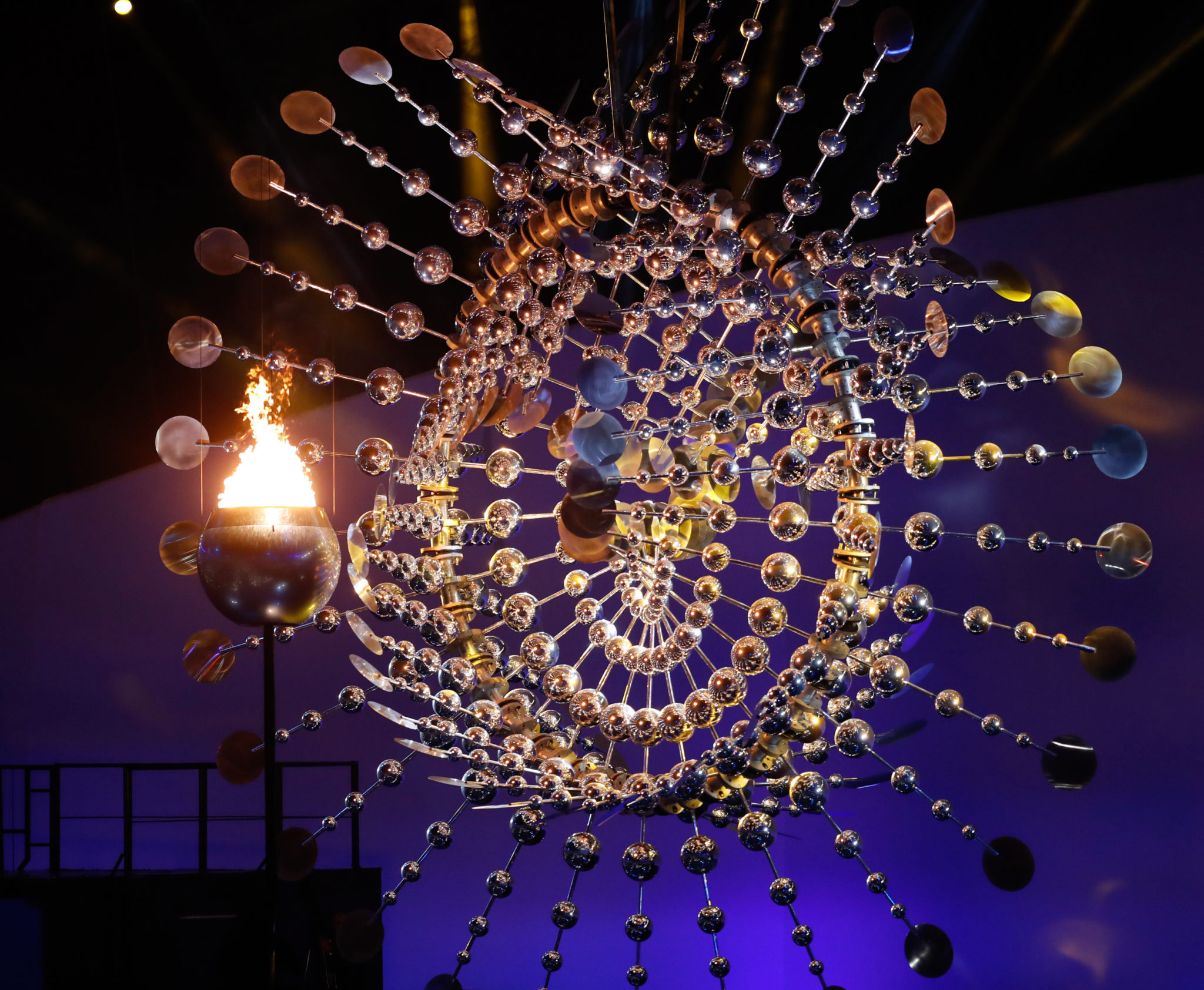 Rio Olympic cauldron lights up the night