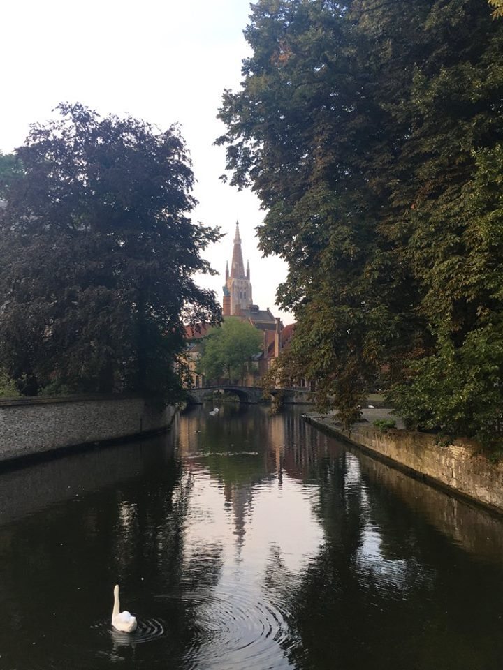 Canal near Minnewaterpark, Bruges