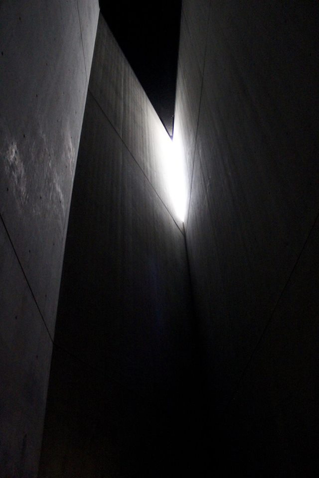 A chink of light escapes to illuminate the Jewish Museum's "Holocaust Tower"