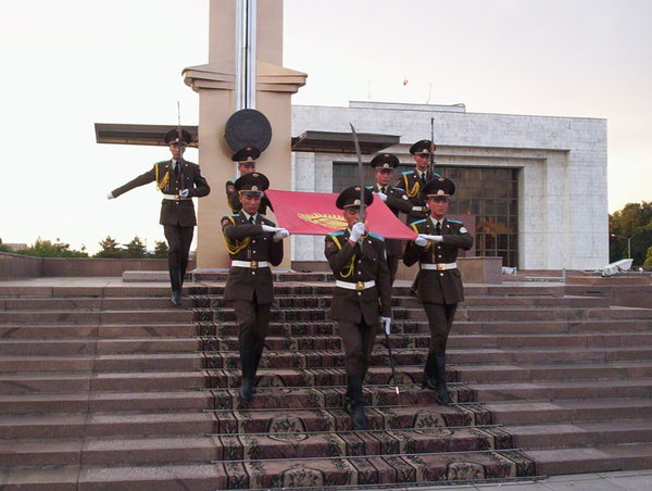 Military flag ceremony Bishkek