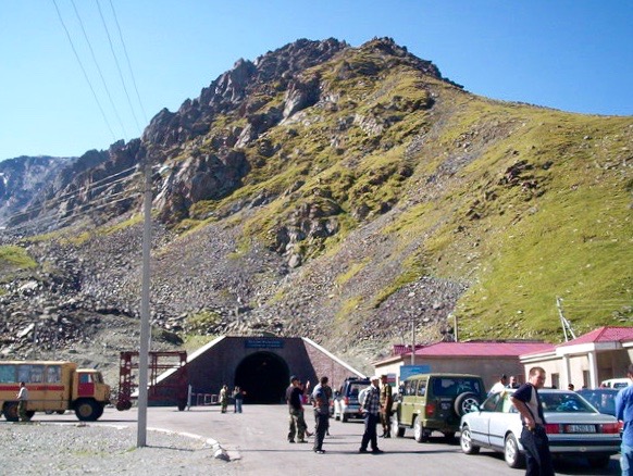 A tunnel through the top of the Tian Shan
